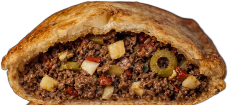 Empanada de Carne criolla cortada al medio